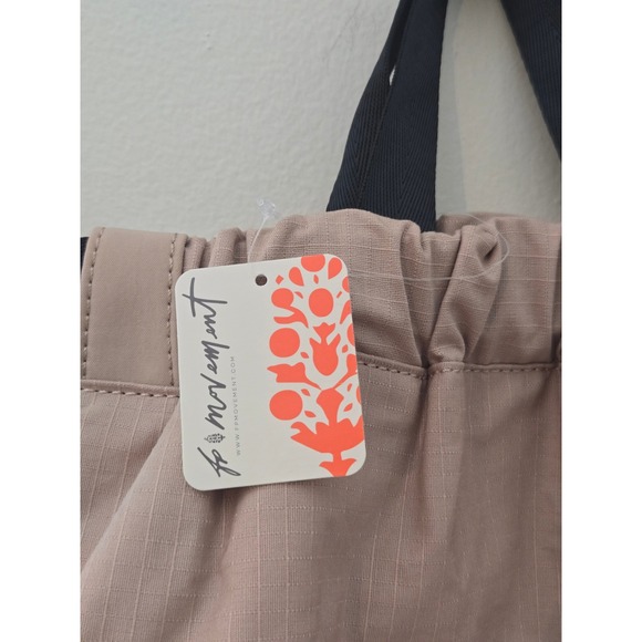 FP Movement Free People Drawstring Backpack Mauve Tan Ripstop Sporty Bag NWT main image 4